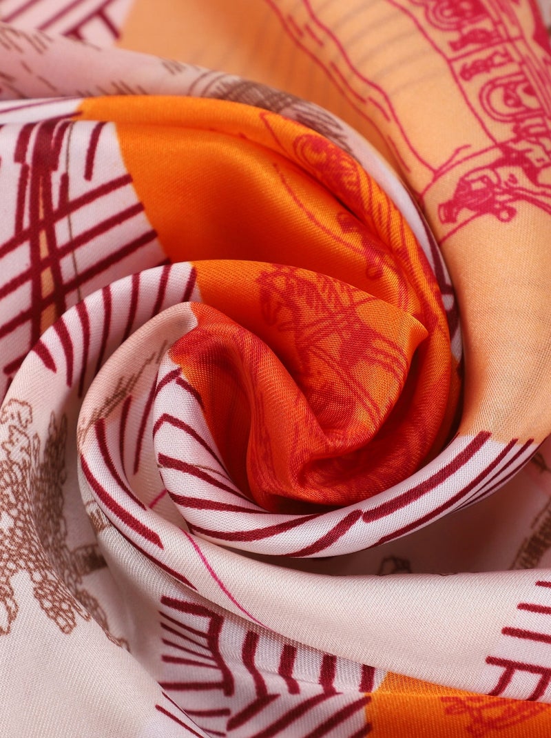 Carré de Soie CERCLE Orange - Kiabi