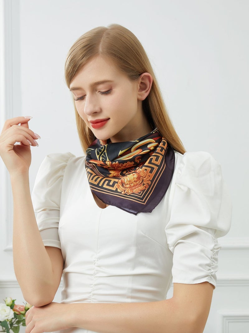 Carré de soie Chain Gold Or - Kiabi