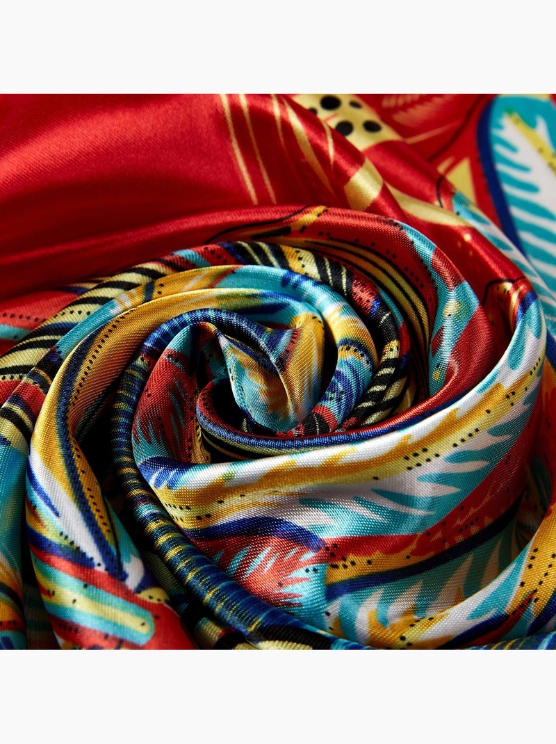 Carré de Soie Feather Rouge - Kiabi