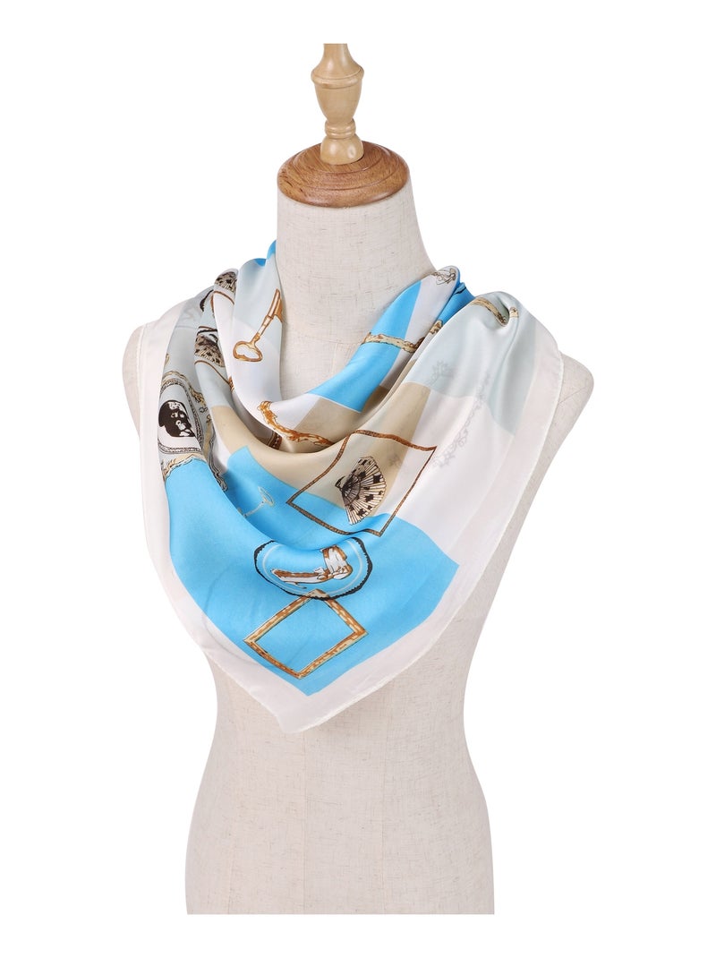 Carré de Soie FRAME Bleu - Kiabi