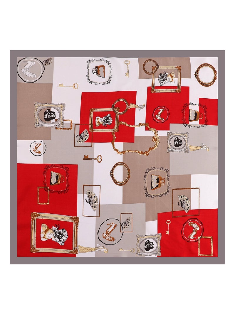 Carré de Soie FRAME Rouge - Kiabi