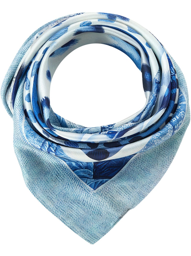 Carré de soie Grand Blue Tiger Bleu - Kiabi