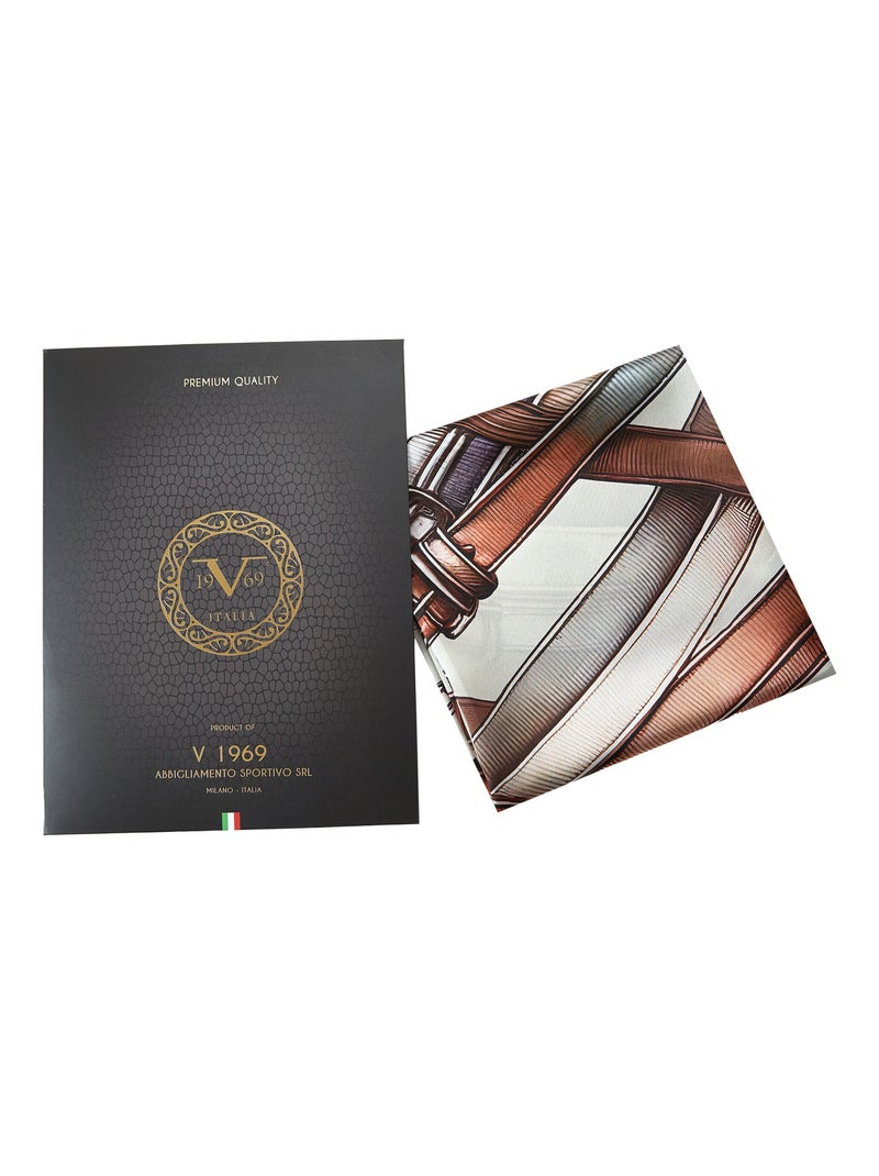 Carré de soie Grand MultiBelts Marron - Kiabi