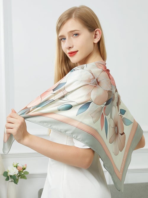 Carré de soie Grand Spring Flowers - Kiabi