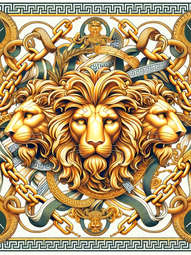 Carré de soie Grand ThreeLions Or - Kiabi