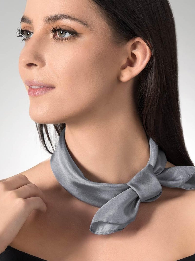 Carré de soie Habutai Uni Gris - Kiabi