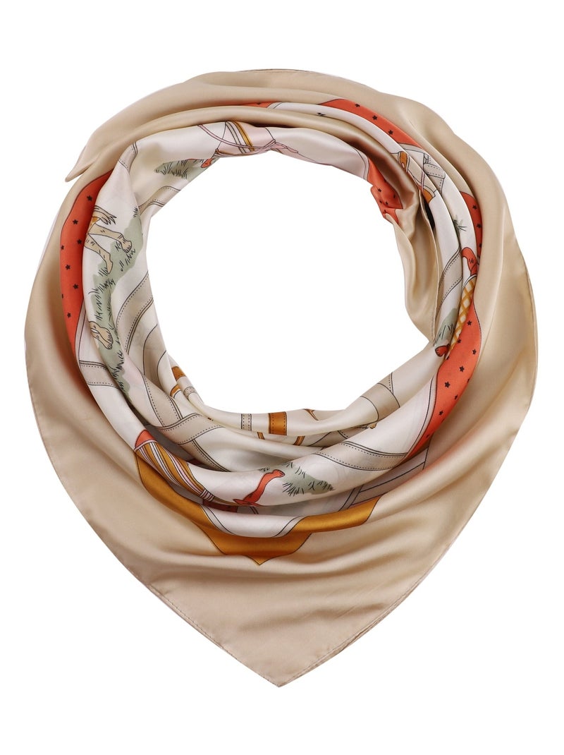 Carré de Soie HORSE Beige - Kiabi