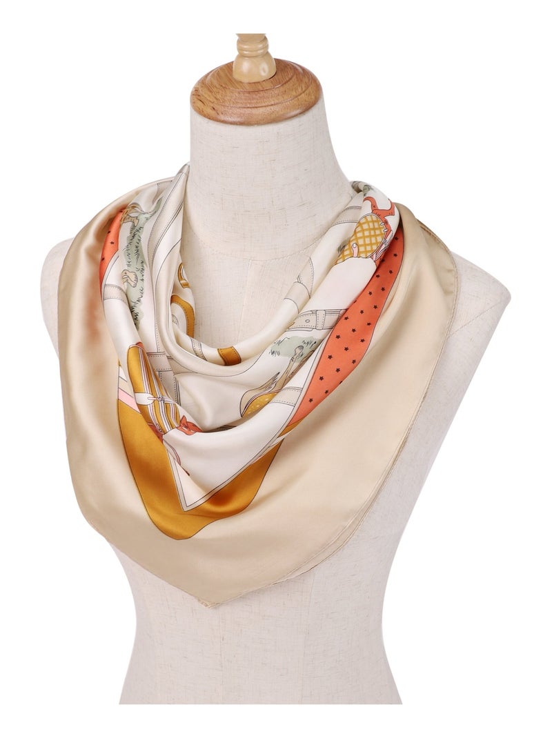Carré de Soie HORSE Beige - Kiabi