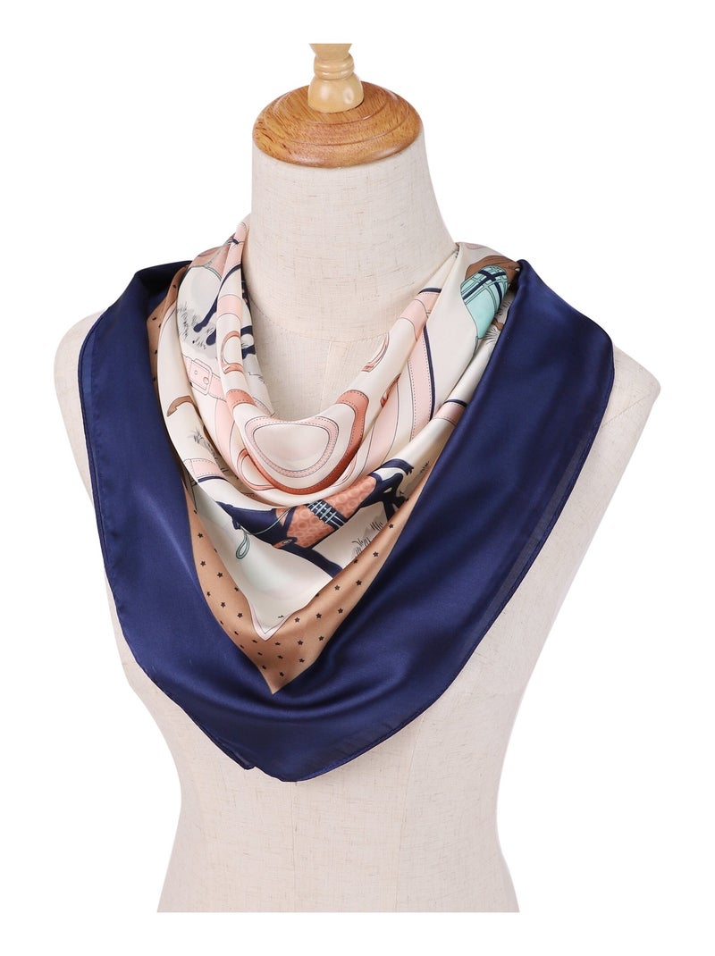 Carré de Soie HORSE Bleu - Kiabi