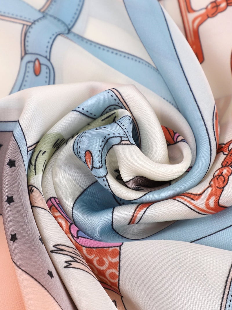 Carré de Soie HORSE Rose - Kiabi