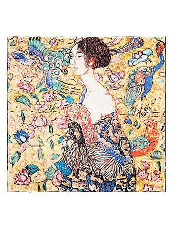 Carré de soie Klimt "Femme à l'Eventail