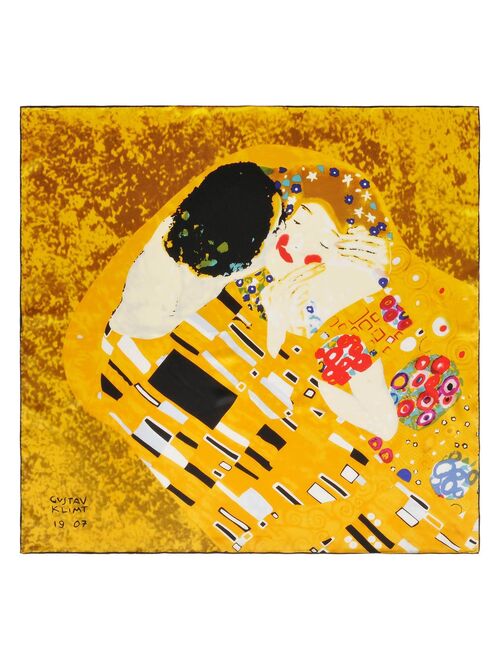 Carré de soie Klimt "Le Baiser" Interprétation - Kiabi