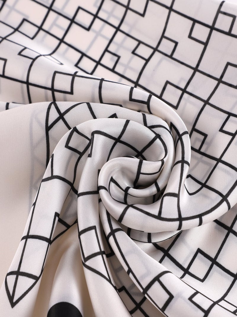 Carré de Soie LABYRINTHE Blanc - Kiabi