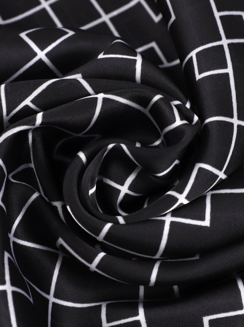 Carré de Soie LABYRINTHE Noir - Kiabi