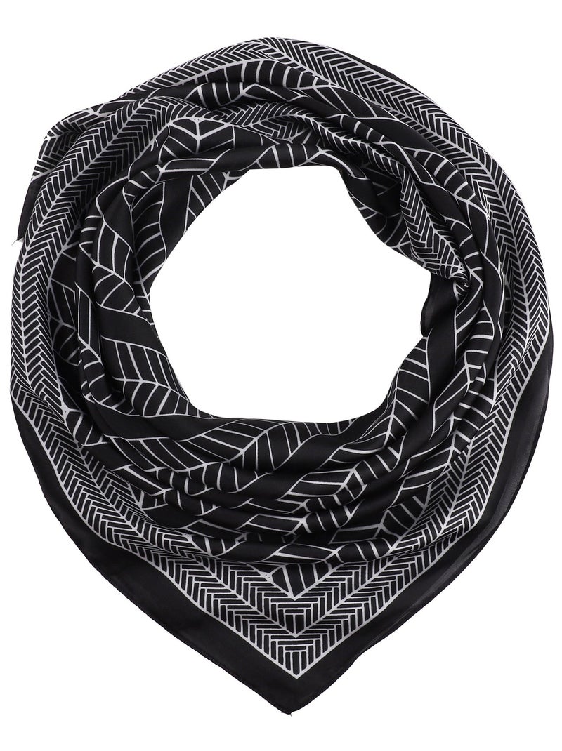 Carré de Soie LEAF Noir - Kiabi