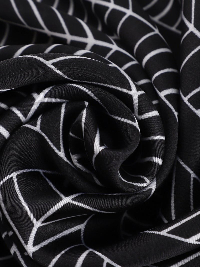 Carré de Soie LEAF Noir - Kiabi