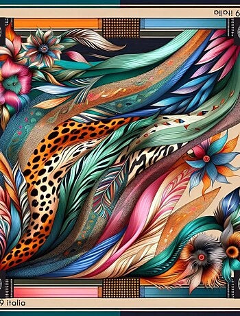 Carré de soie Leo Feather