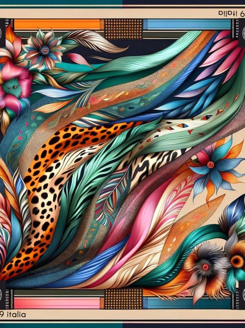 Carré de soie Leo Feather - Kiabi