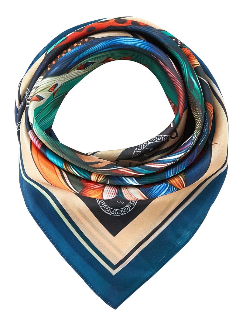 Carré de soie Leo Feather Multicolore - Kiabi