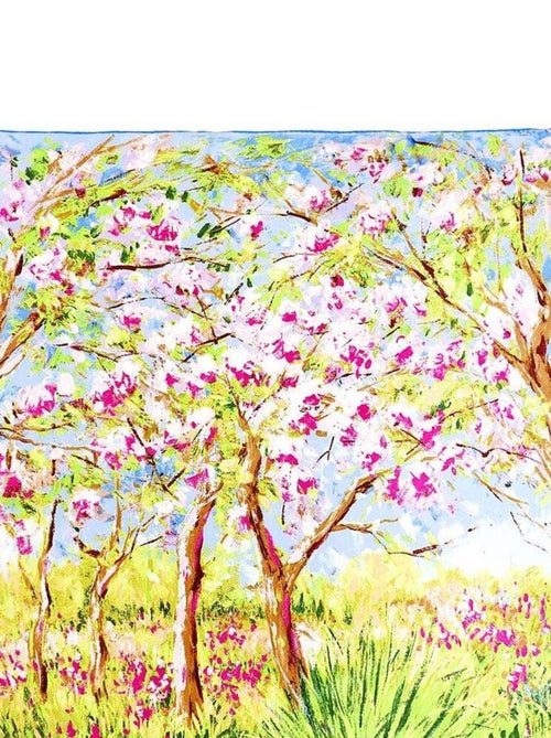 Carré de soie Monet "Arbres en Fleurs" - Kiabi