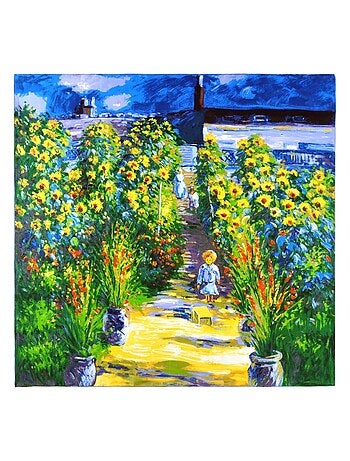 Carré de soie Monet "Jardin de l'artiste à Vetheuil