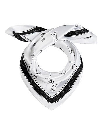 Foulard imprimé 'plume' - blanc - Kiabi - 8.00€