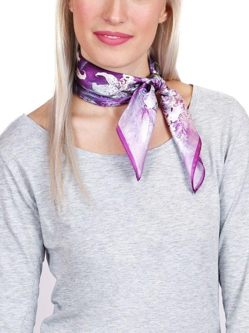 Carré de soie Piccolo Lyséa Violet - Kiabi