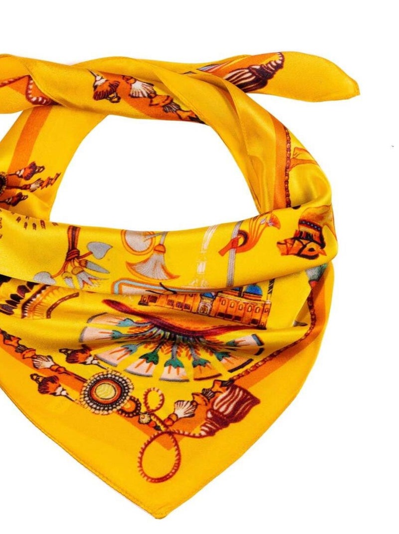 Carré de soie Piccolo Osiris Jaune - Kiabi