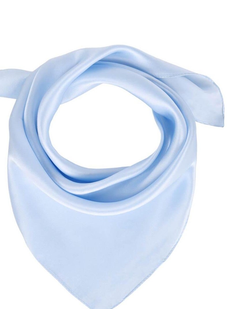 Carré de soie Piccolo uni Bleu ciel - Kiabi