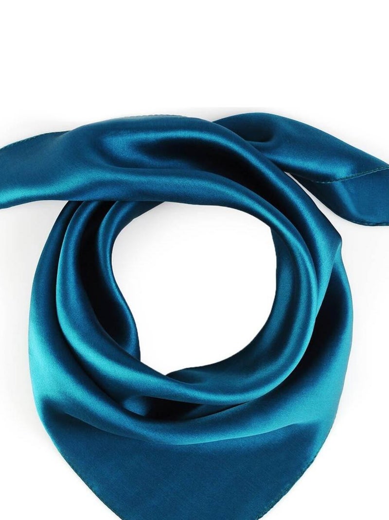 Carré de soie Piccolo uni Bleu pétrole - Kiabi