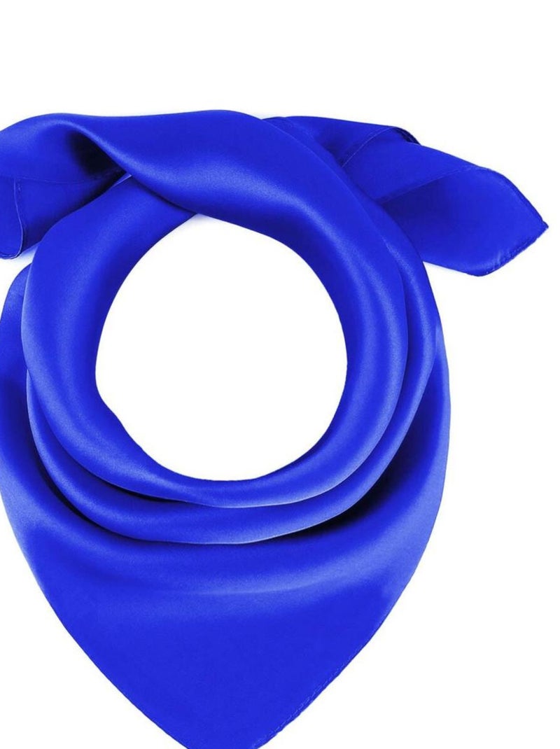 Carré de soie Piccolo uni Bleu roi - Kiabi