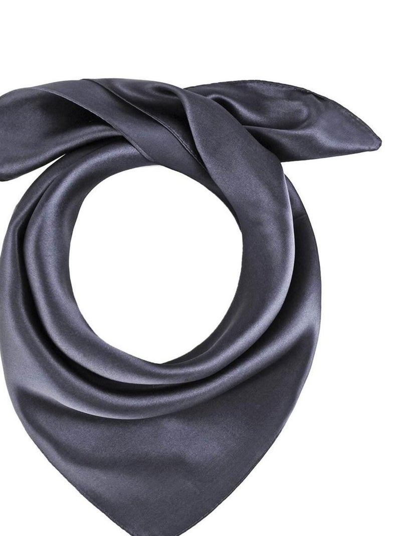Carré de soie Piccolo uni gris anthracite - Kiabi