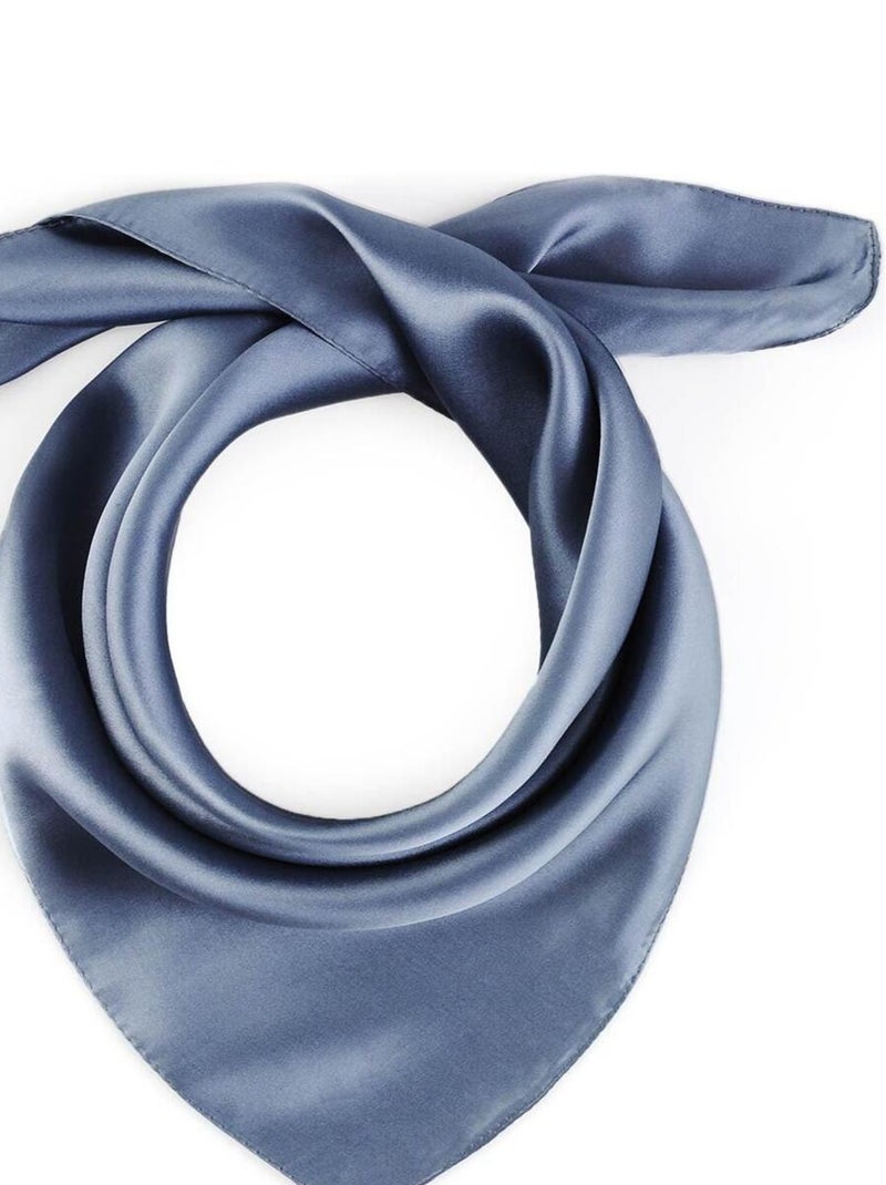 Carré de soie Piccolo uni Gris - Kiabi
