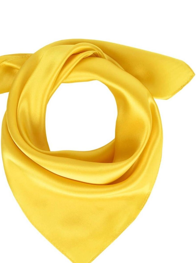 Carré de soie Piccolo uni Jaune - Kiabi