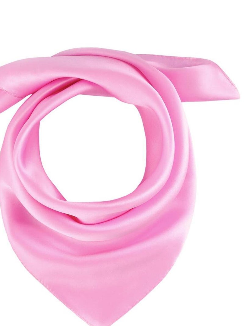 Carré de soie Piccolo uni Rose - Kiabi