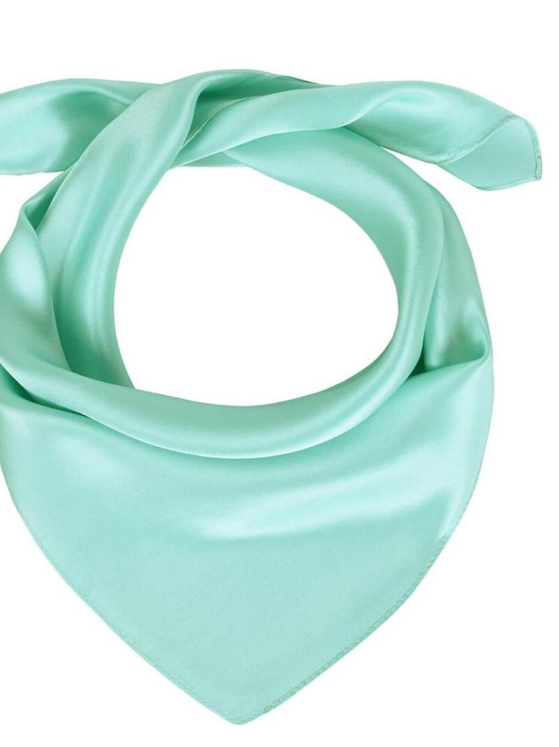 Carré de soie Piccolo uni Vert d'eau - Kiabi