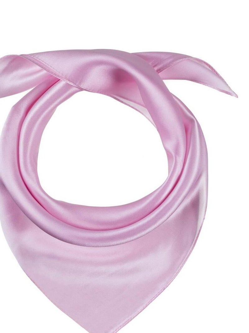 Carré de soie Piccolo uni Vieux rose - Kiabi