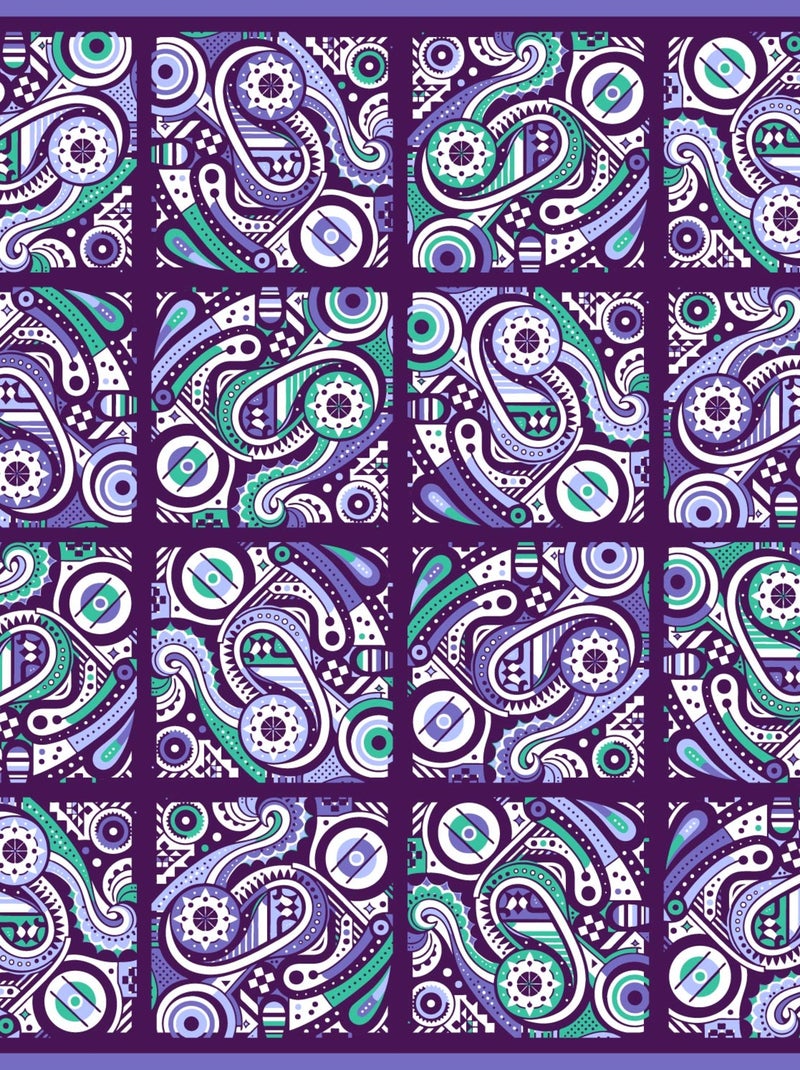 Carré de soie Prémium Arkane - 65 x 65 cm Violet - Kiabi