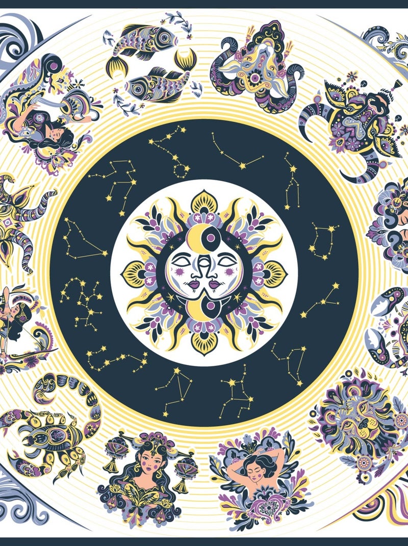 Carré de soie Prémium Astro - 65 x 65 cm Bleu marine - Kiabi