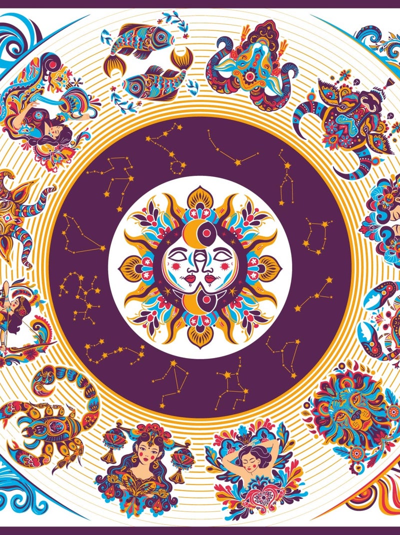 Carré de soie Prémium Astro - 65 x 65 cm Violet - Kiabi