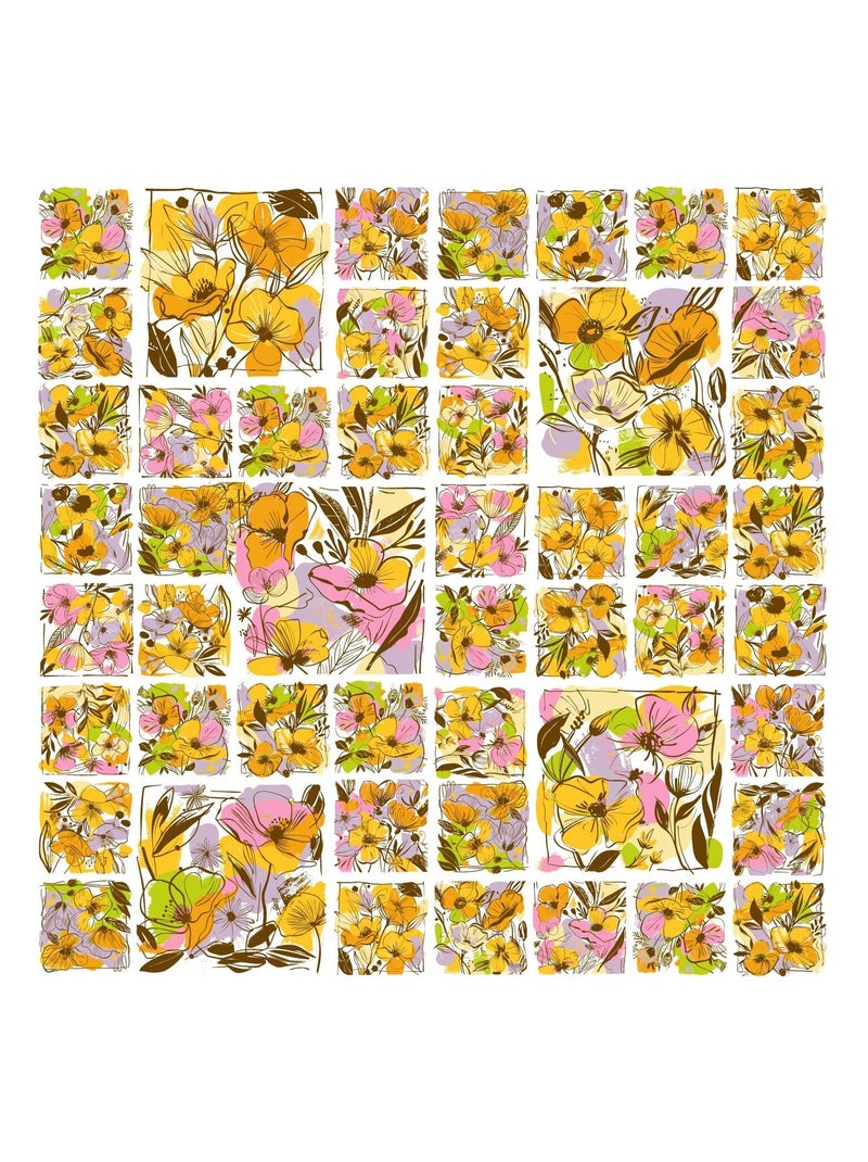 Carré de soie Prémium DamiFlor - 65 x 65 cm Jaune - Kiabi