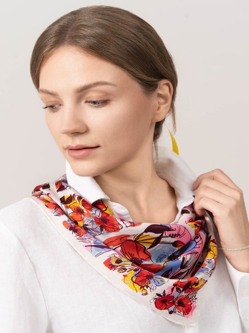 Carré de soie Prémium DamiFlor - 65 x 65 cm - Kiabi