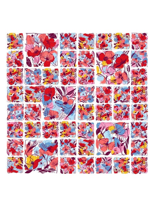 Carré de soie Prémium DamiFlor - 65 x 65 cm - Kiabi