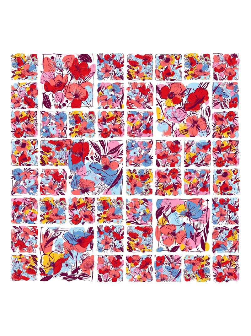 Carré de soie Prémium DamiFlor - 65 x 65 cm Rouge - Kiabi