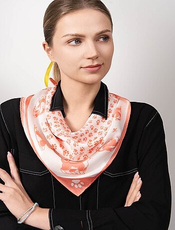 Carré de Soie Prémium Funny Cats - 65 x 65 cm