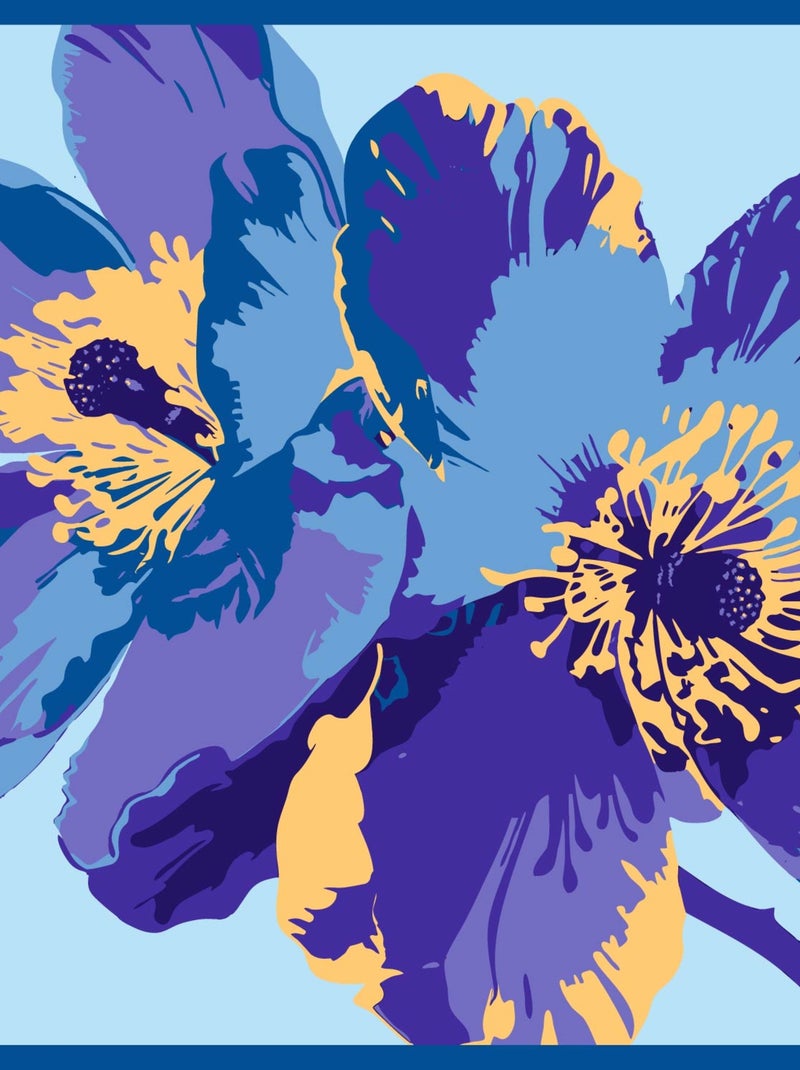 Carré de soie Prémium Iris- 65 x 65 cm Bleu - Kiabi