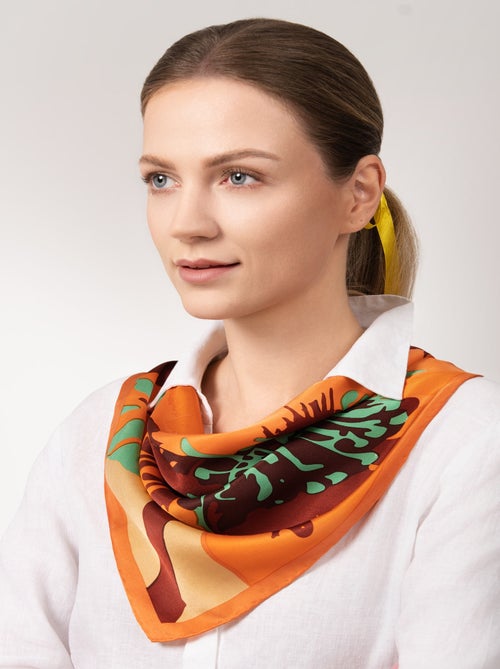 Carré de soie Prémium Iris- 65 x 65 cm - Kiabi