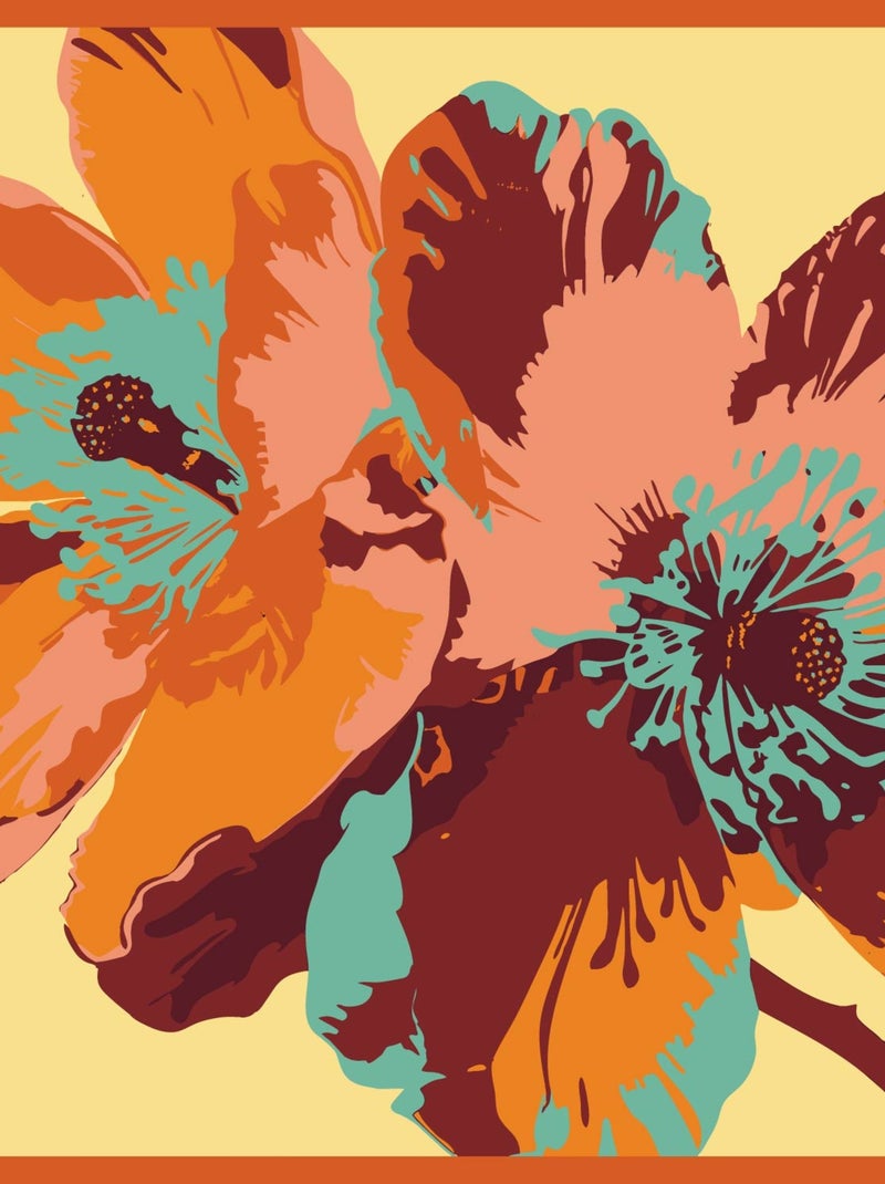 Carré de soie Prémium Iris- 65 x 65 cm Orange - Kiabi