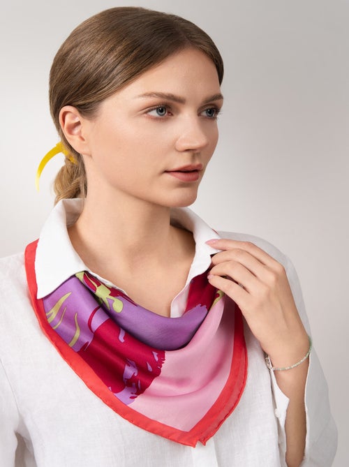 Carré de soie Prémium Iris- 65 x 65 cm - Kiabi