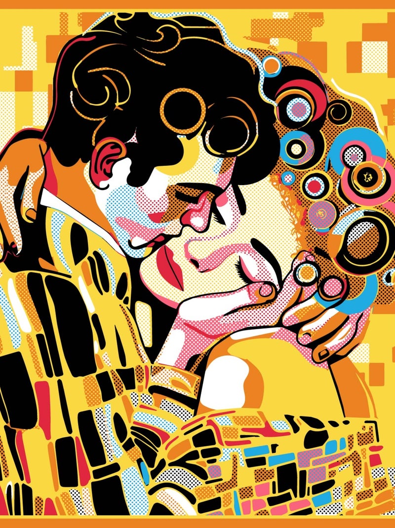 Carré de Soie Prémium Kiss - 100 x 100 cm Orange - Kiabi